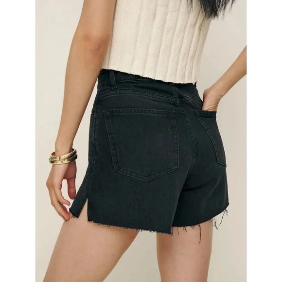 NWT Reformation Jeans Wilder High Rise Relaxed Jean Denim Shorts in Vana - Picture 3 of 11
